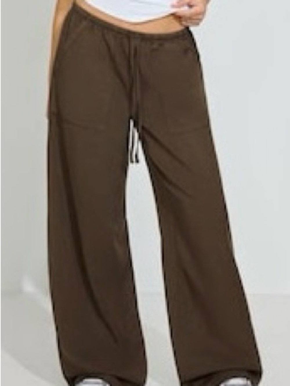 NWT Garage Twill Wide Leg Drawstring Pants - Brown